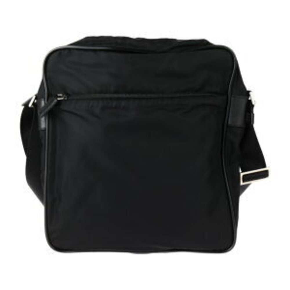 PRADA Triangle Logo Shoulder Bag Black Plate